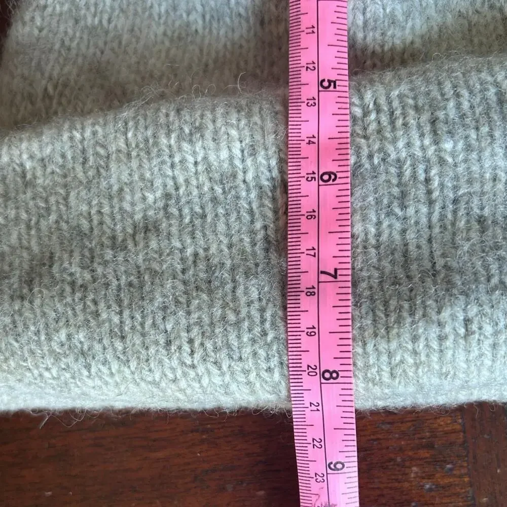 Lands' End Ribbed Knit Wool Beanie Hat One Size